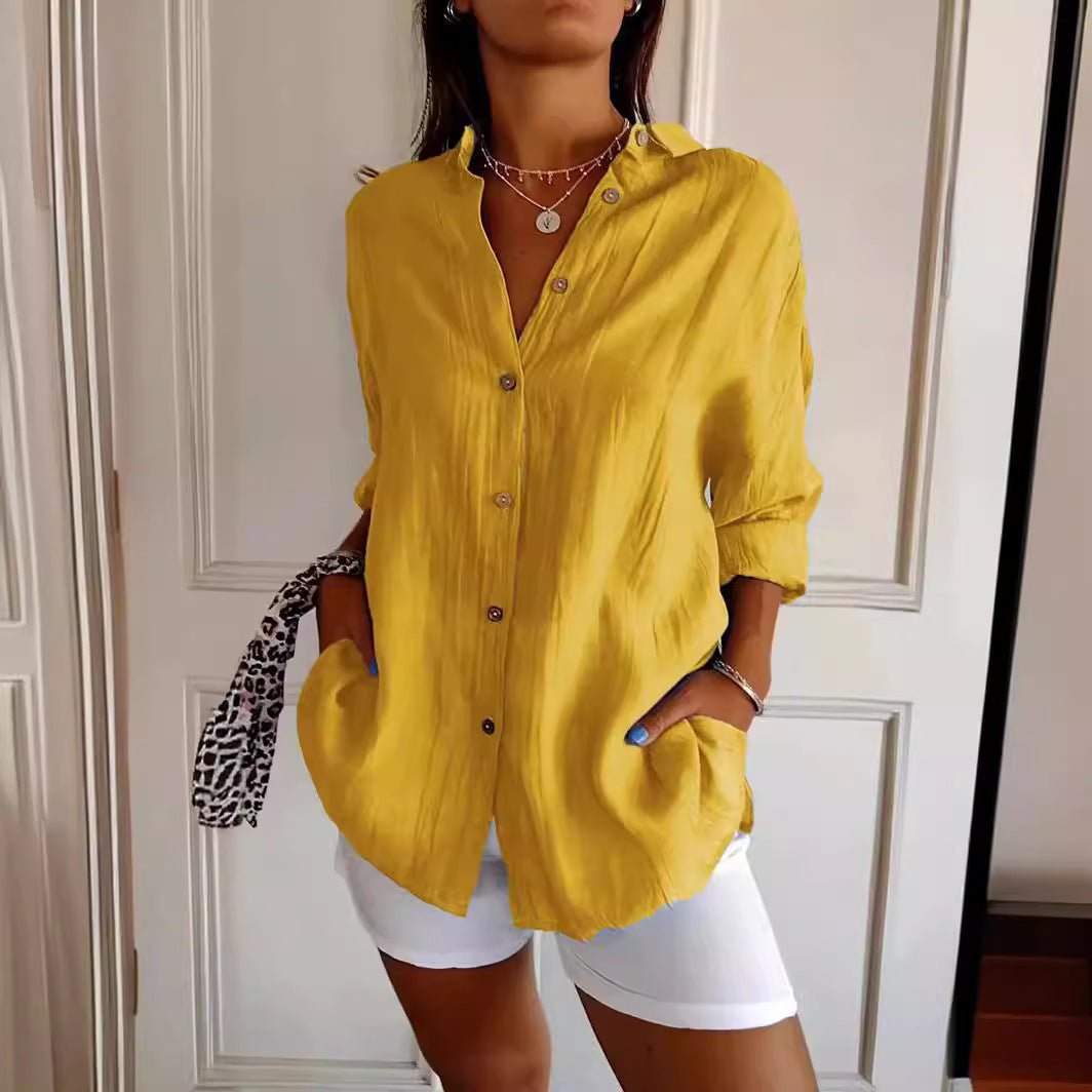 chemise plissée à boutonnage simple - deslyshopping