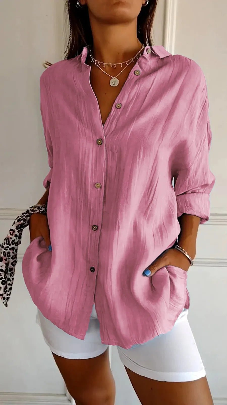 chemise plissée à boutonnage simple - deslyshopping