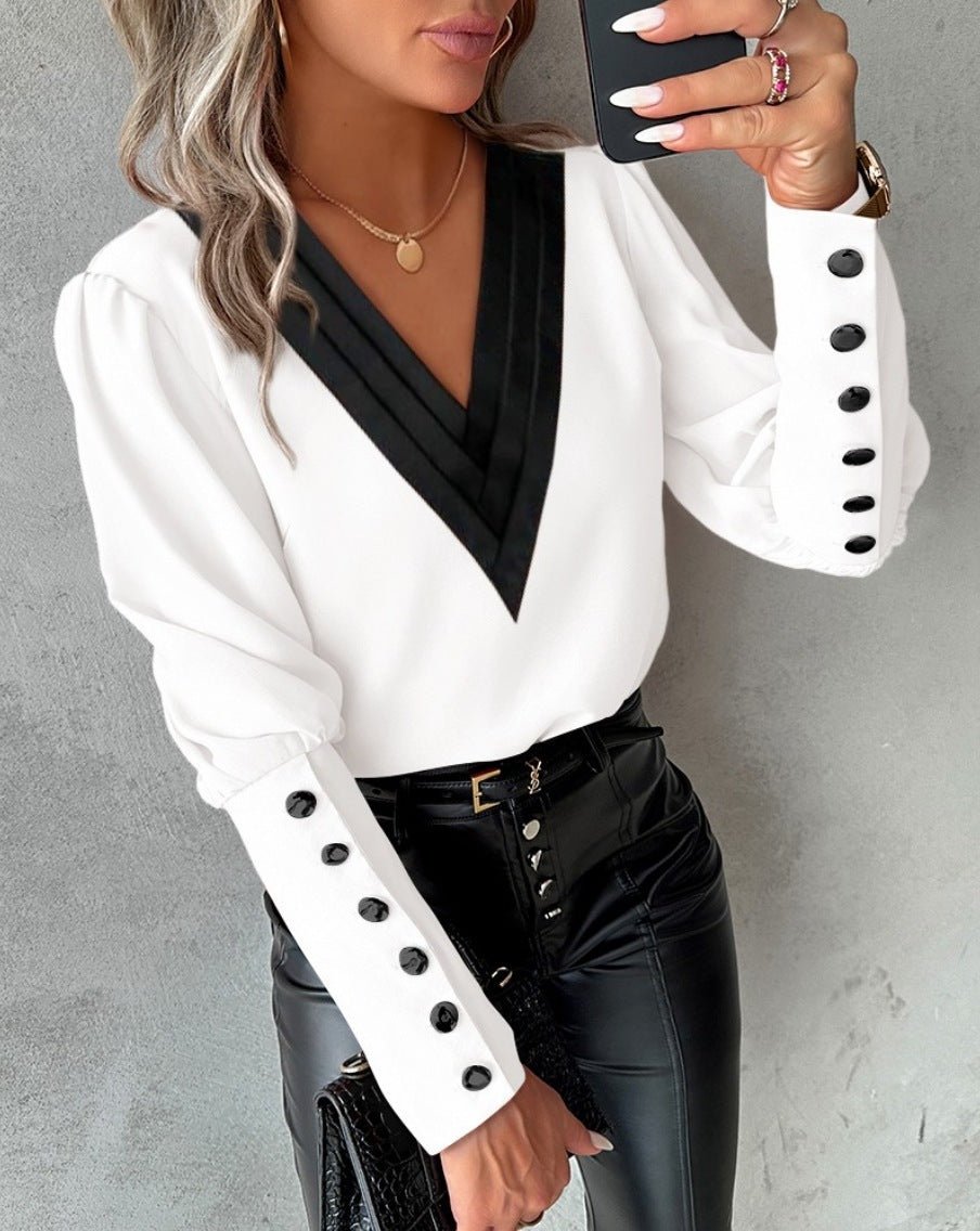 chemise unie avec bouton femme - deslyshopping