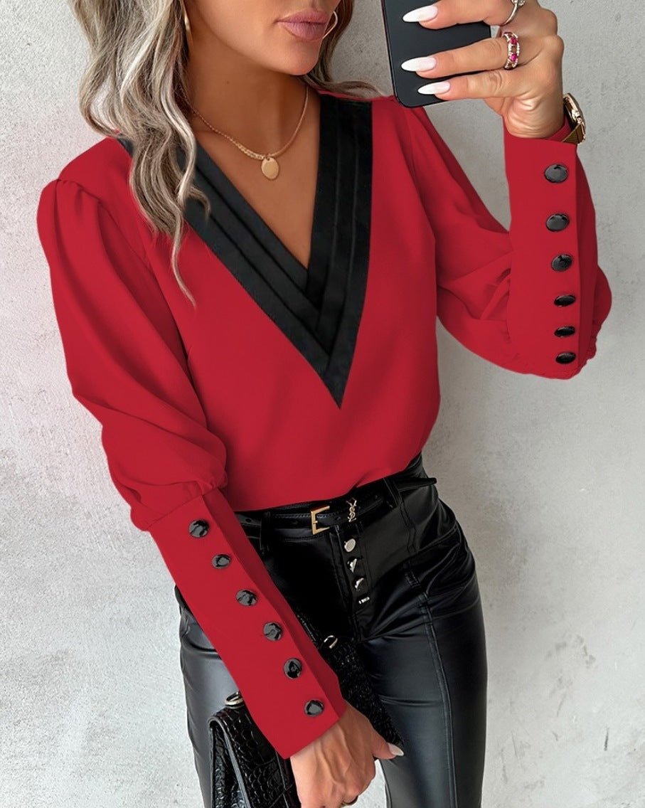 chemise unie avec bouton femme - deslyshopping