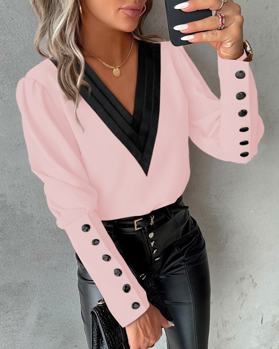 chemise unie avec bouton femme - deslyshopping