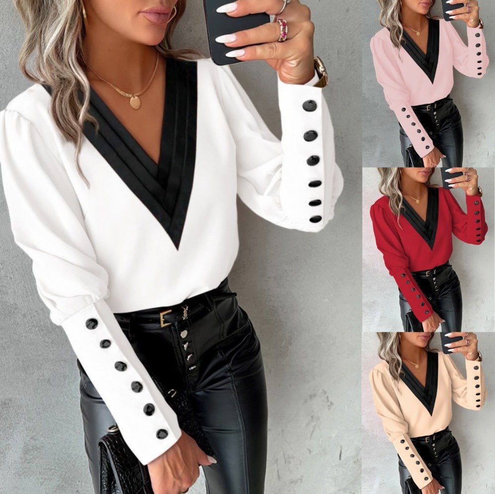 chemise unie avec bouton femme - deslyshopping
