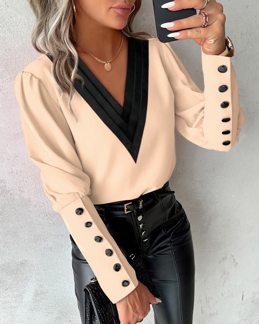 chemise unie avec bouton femme - deslyshopping