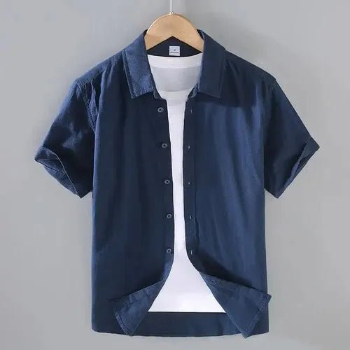 Chemises à Manches Courtes en Coton et Lin - deslyshopping
