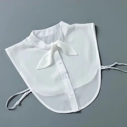 Chemisier en Coton Uni Col en Dentelle – Blanc et Noir - deslyshopping