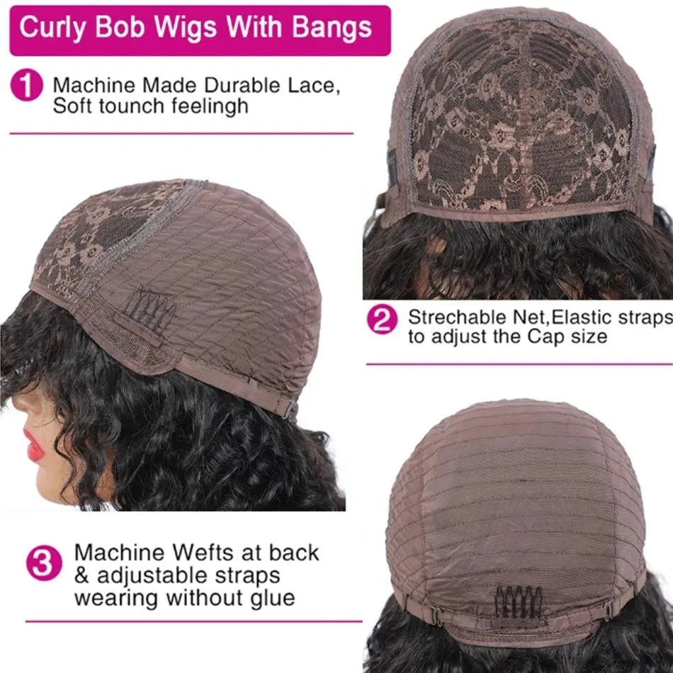 Cheveux ondulés avec frange - deslyshopping