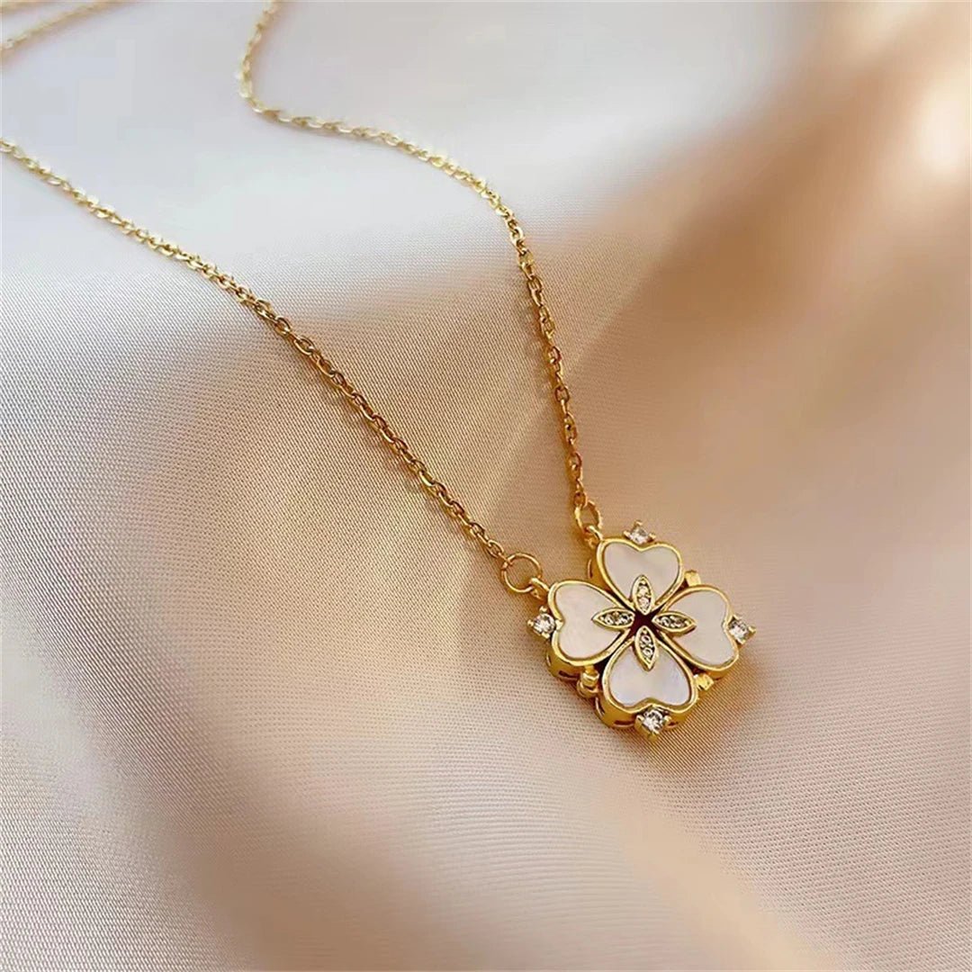 🖤 Collier Rétro Gothique avec Pendentif Trèfle & Cœur 🖤 - deslyshopping