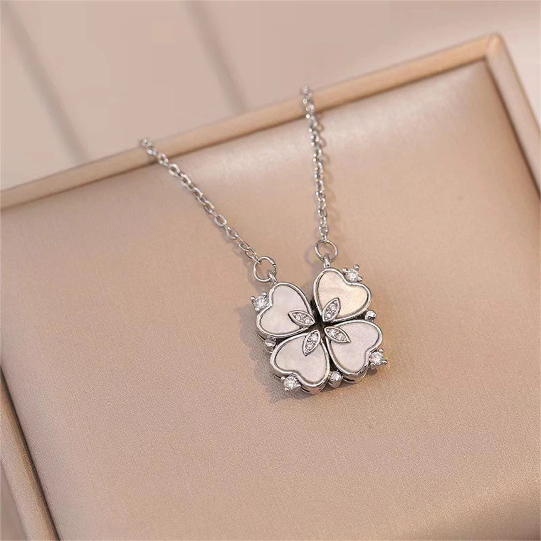 🖤 Collier Rétro Gothique avec Pendentif Trèfle & Cœur 🖤 - deslyshopping
