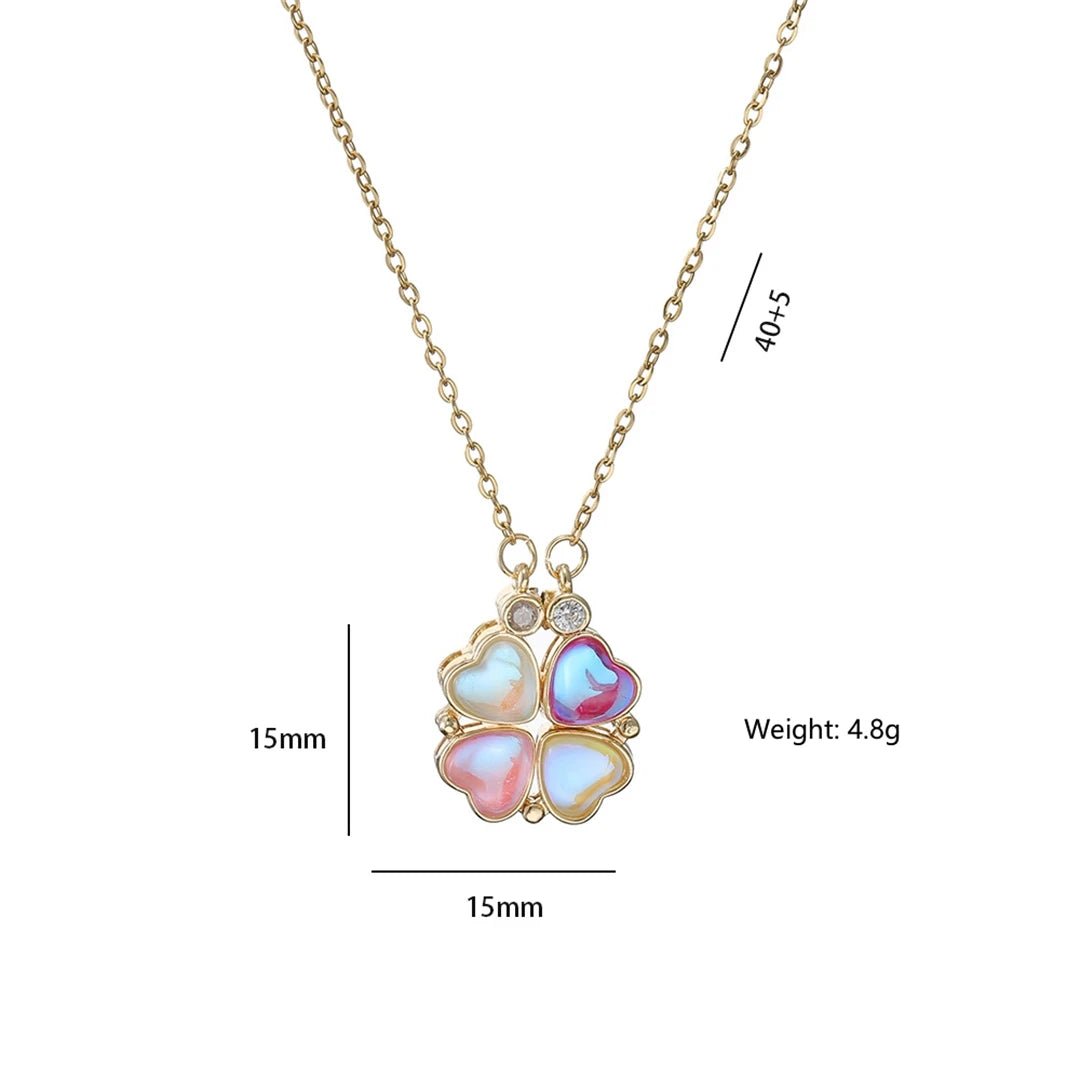 🖤 Collier Rétro Gothique avec Pendentif Trèfle & Cœur 🖤 - deslyshopping