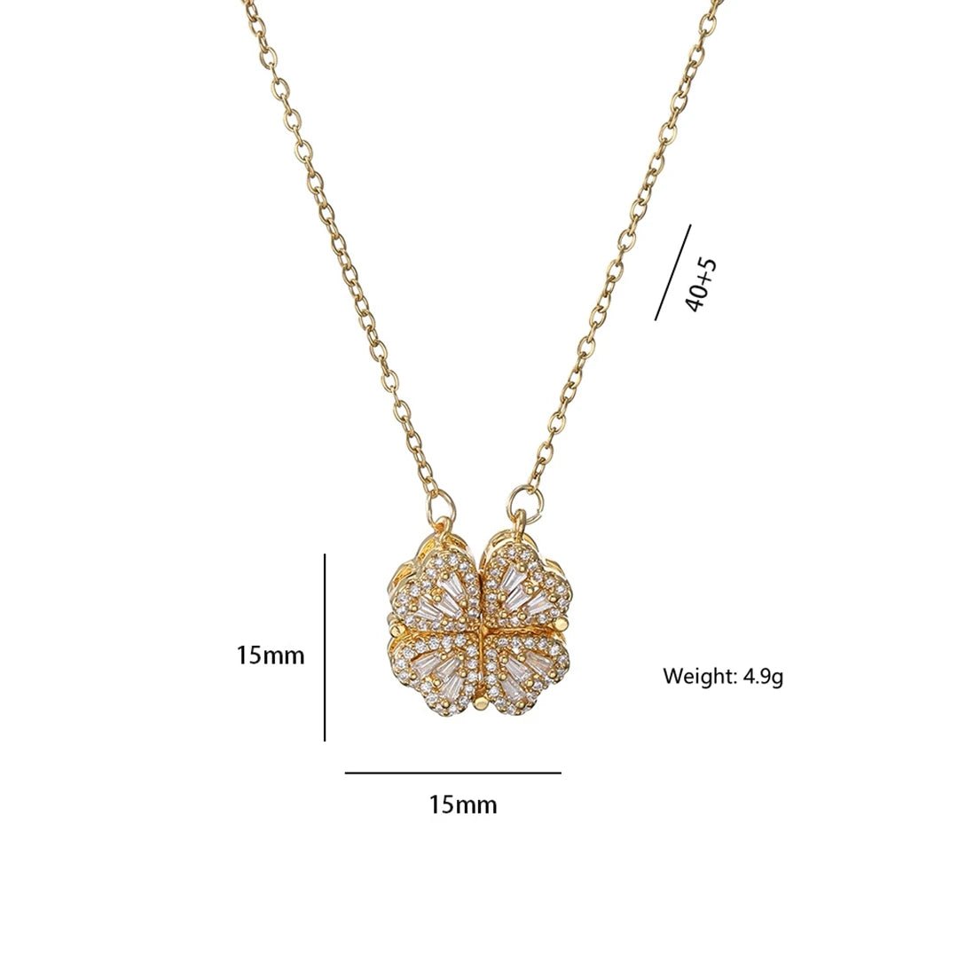 🖤 Collier Rétro Gothique avec Pendentif Trèfle & Cœur 🖤 - deslyshopping