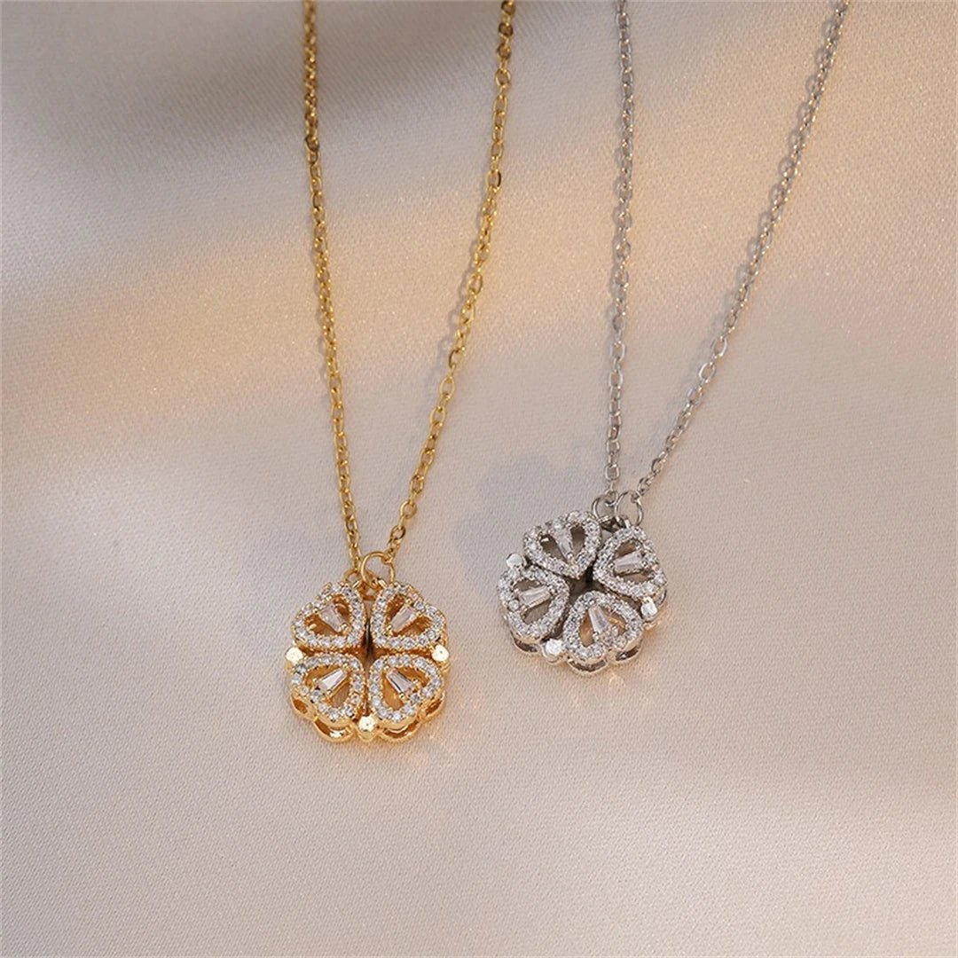 🖤 Collier Rétro Gothique avec Pendentif Trèfle & Cœur 🖤 - deslyshopping