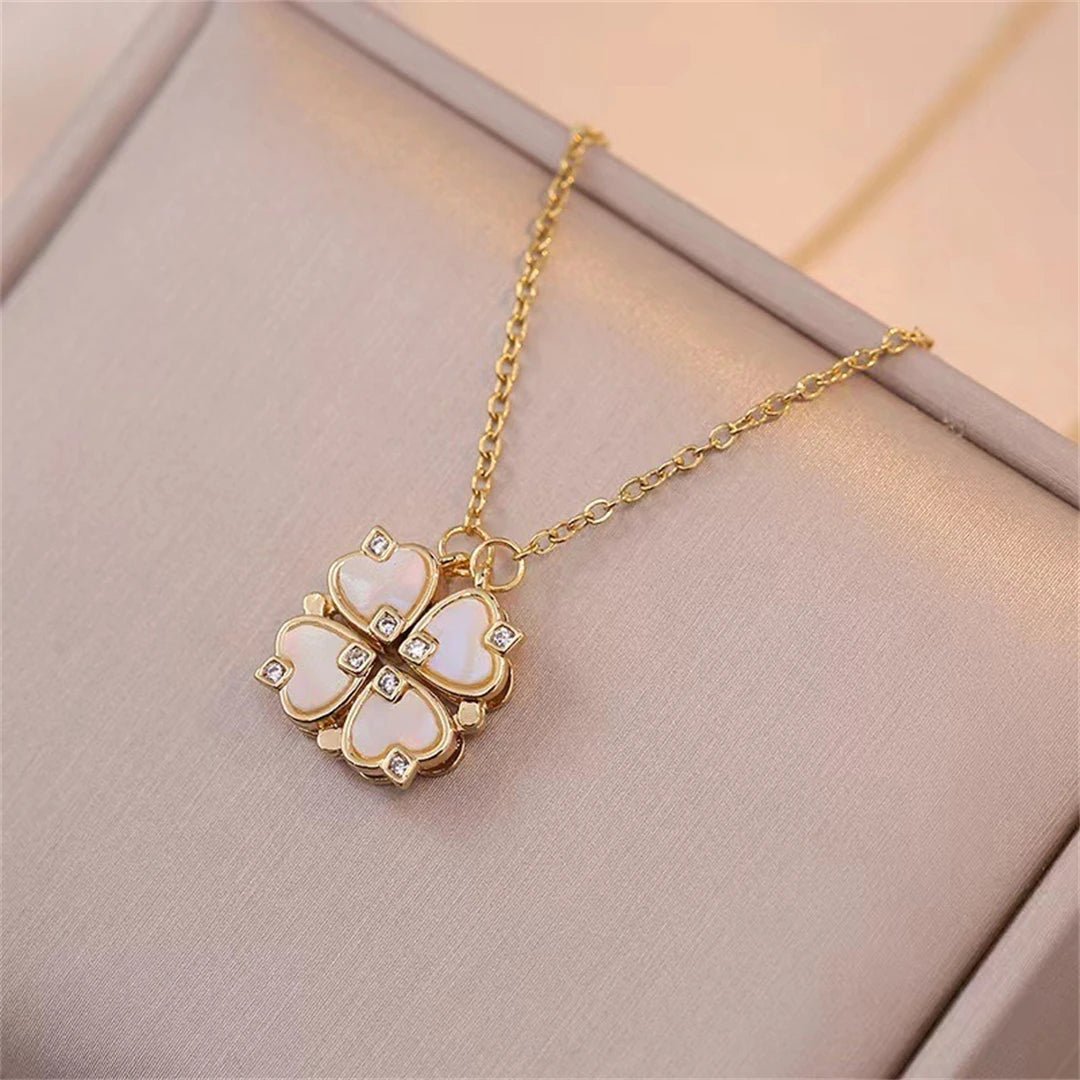 🖤 Collier Rétro Gothique avec Pendentif Trèfle & Cœur 🖤 - deslyshopping