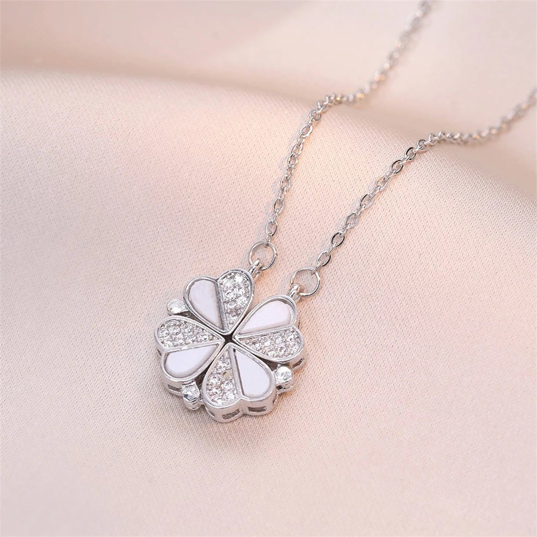 🖤 Collier Rétro Gothique avec Pendentif Trèfle & Cœur 🖤 - deslyshopping