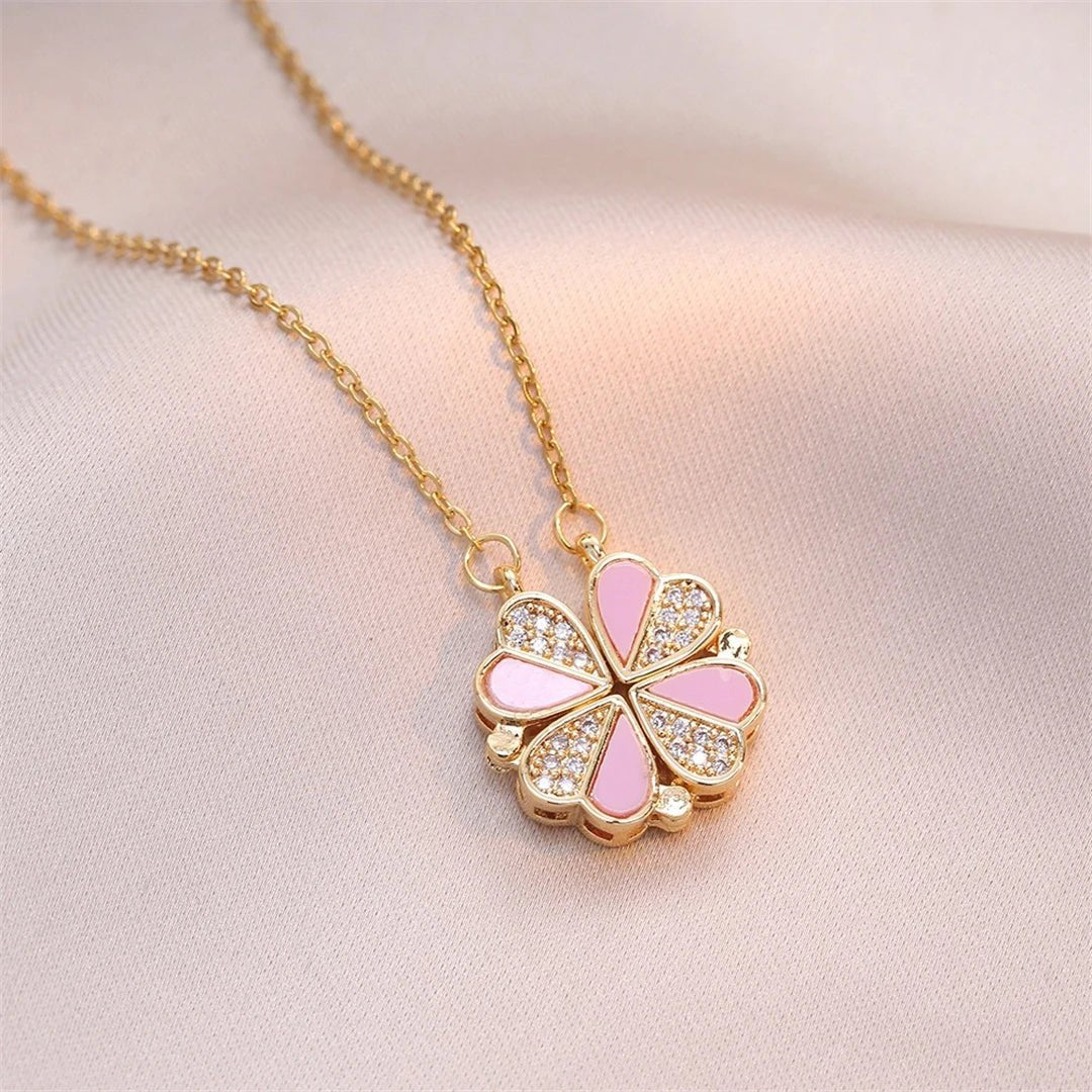 🖤 Collier Rétro Gothique avec Pendentif Trèfle & Cœur 🖤 - deslyshopping
