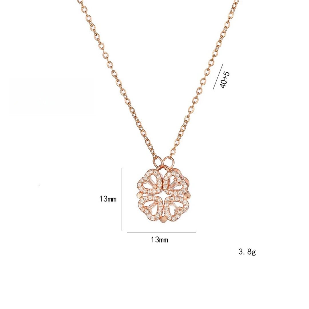 🖤 Collier Rétro Gothique avec Pendentif Trèfle & Cœur 🖤 - deslyshopping