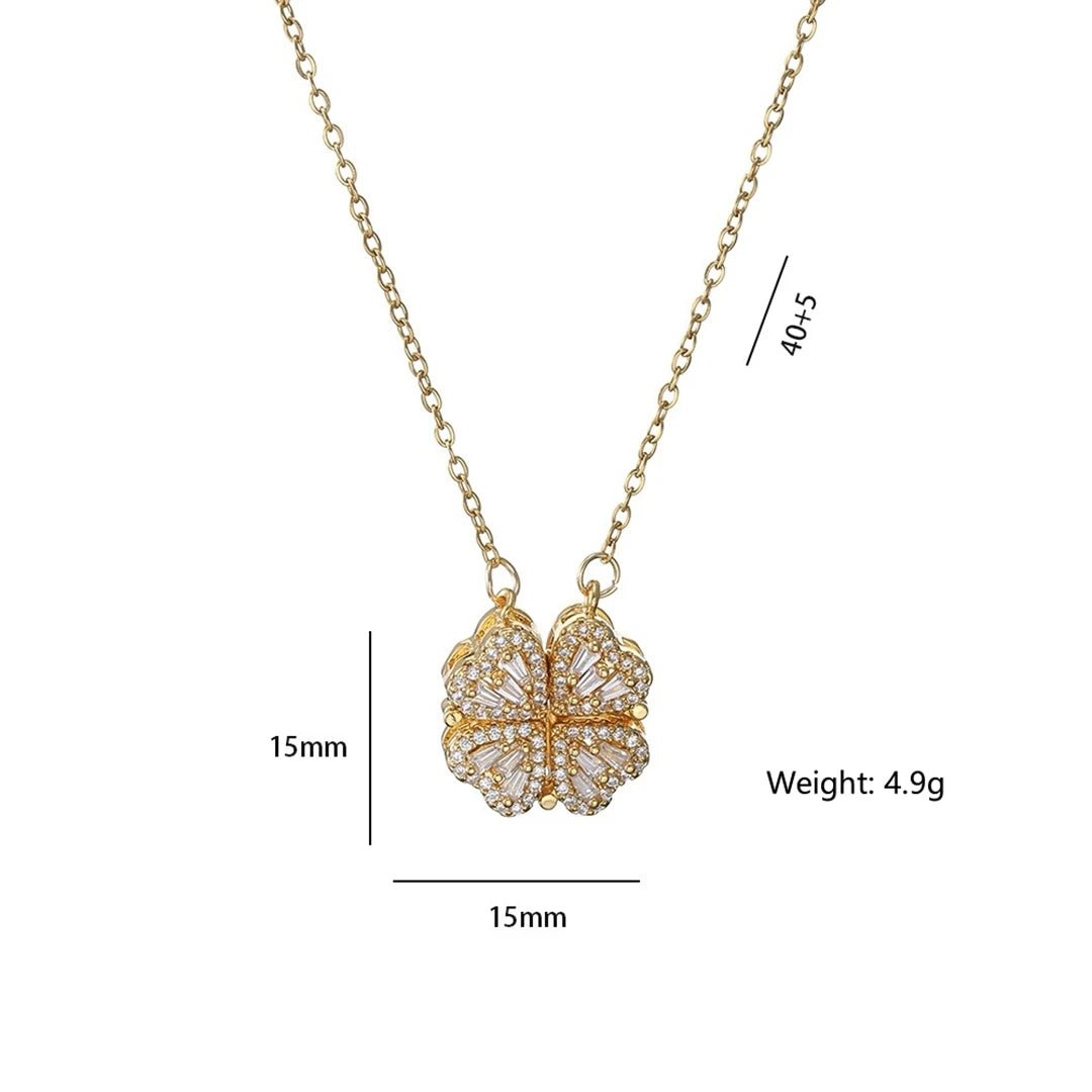 🖤 Collier Rétro Gothique avec Pendentif Trèfle & Cœur 🖤 - deslyshopping
