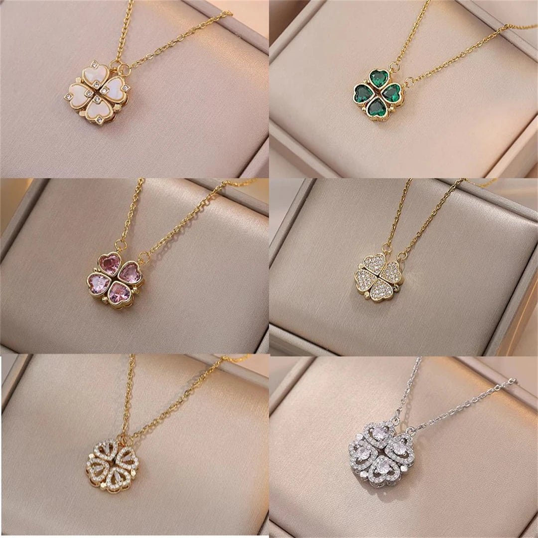 🖤 Collier Rétro Gothique avec Pendentif Trèfle & Cœur 🖤 - deslyshopping