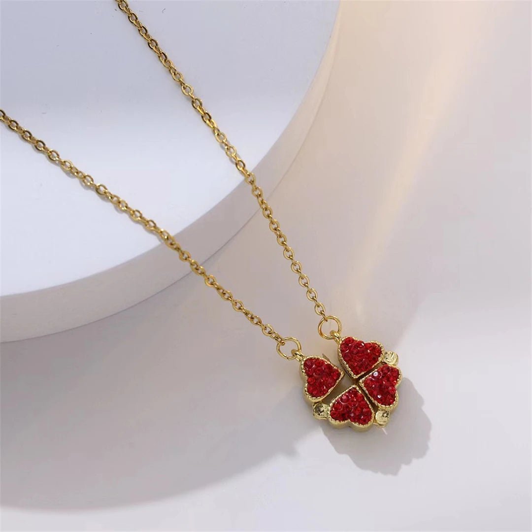 🖤 Collier Rétro Gothique avec Pendentif Trèfle & Cœur 🖤 - deslyshopping