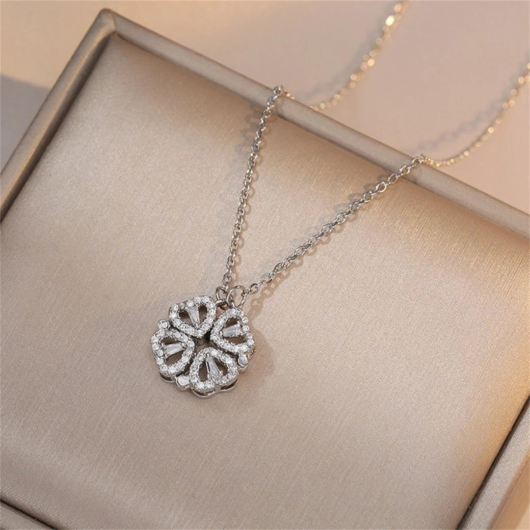 🖤 Collier Rétro Gothique avec Pendentif Trèfle & Cœur 🖤 - deslyshopping