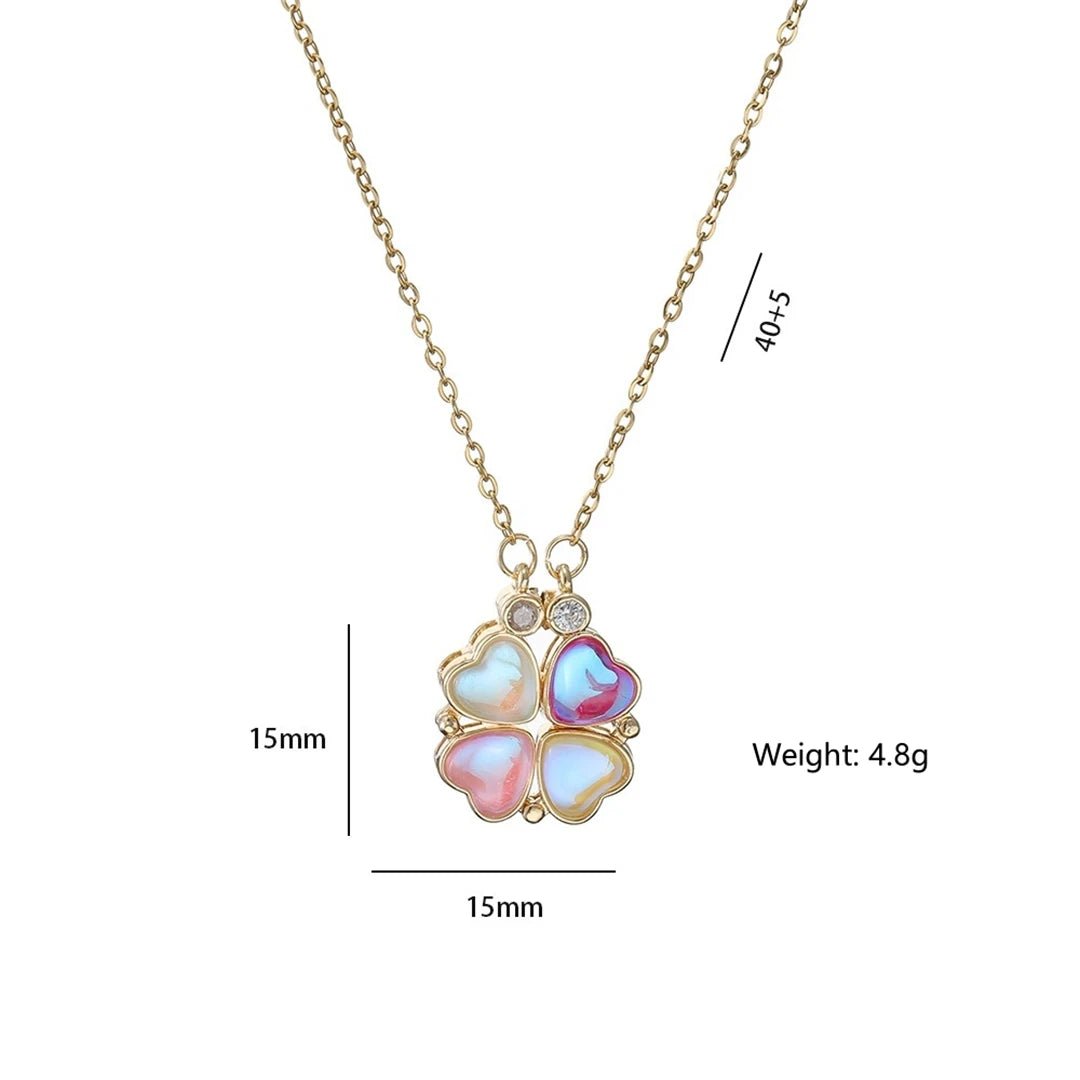 🖤 Collier Rétro Gothique avec Pendentif Trèfle & Cœur 🖤 - deslyshopping