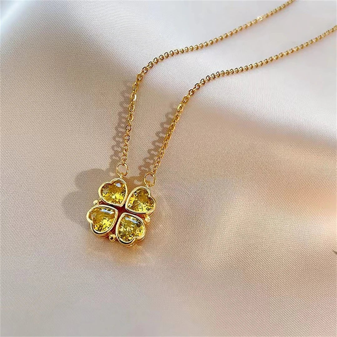 🖤 Collier Rétro Gothique avec Pendentif Trèfle & Cœur 🖤 - deslyshopping