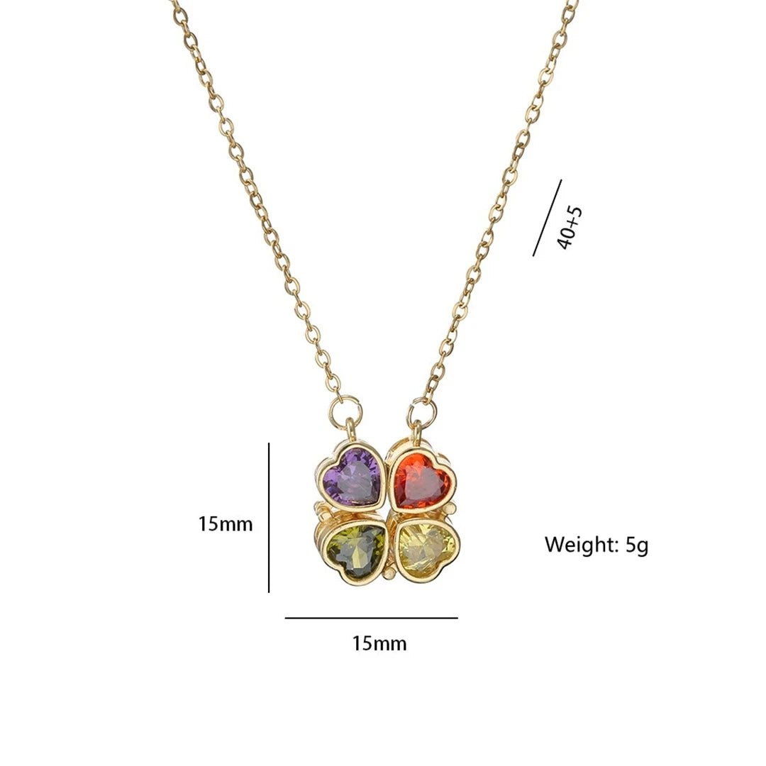 🖤 Collier Rétro Gothique avec Pendentif Trèfle & Cœur 🖤 - deslyshopping