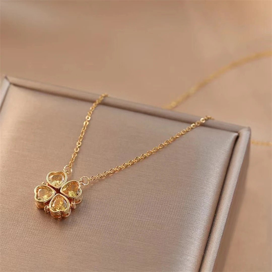 🖤 Collier Rétro Gothique avec Pendentif Trèfle & Cœur 🖤 - deslyshopping