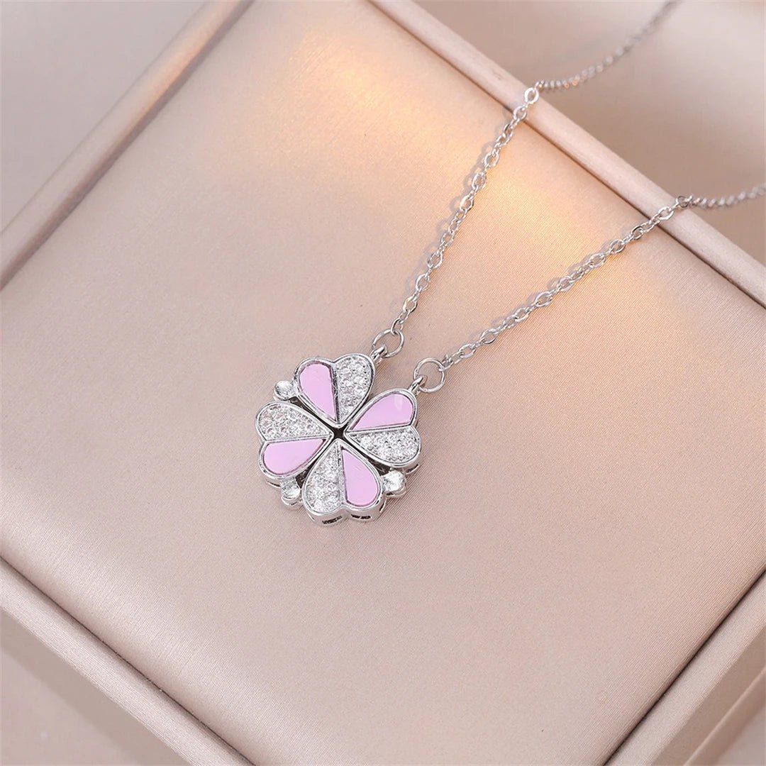 🖤 Collier Rétro Gothique avec Pendentif Trèfle & Cœur 🖤 - deslyshopping