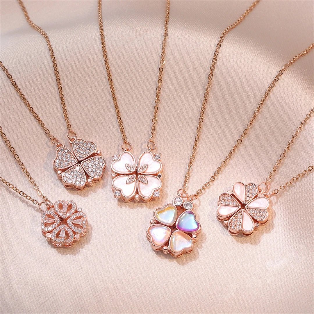 🖤 Collier Rétro Gothique avec Pendentif Trèfle & Cœur 🖤 - deslyshopping