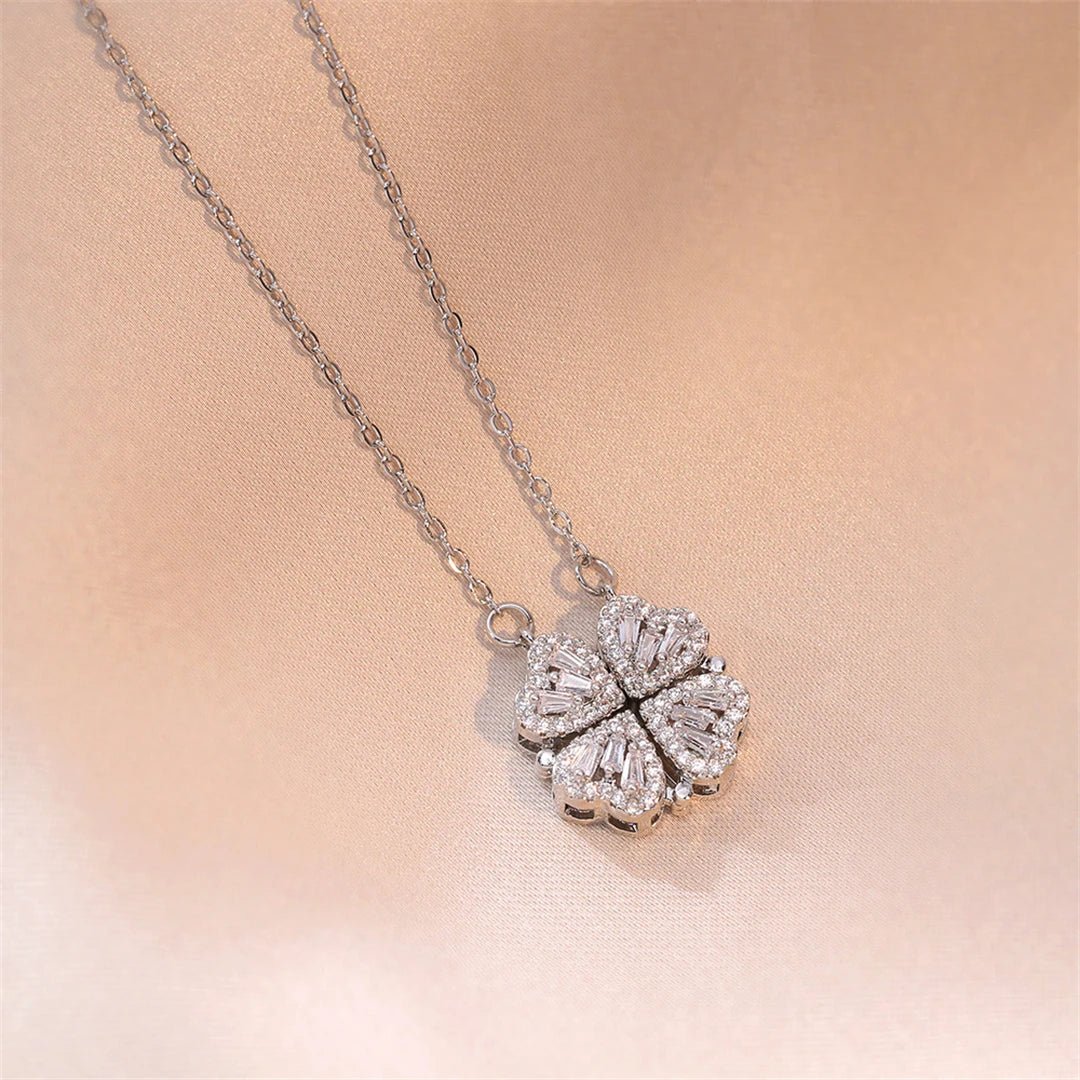 🖤 Collier Rétro Gothique avec Pendentif Trèfle & Cœur 🖤 - deslyshopping