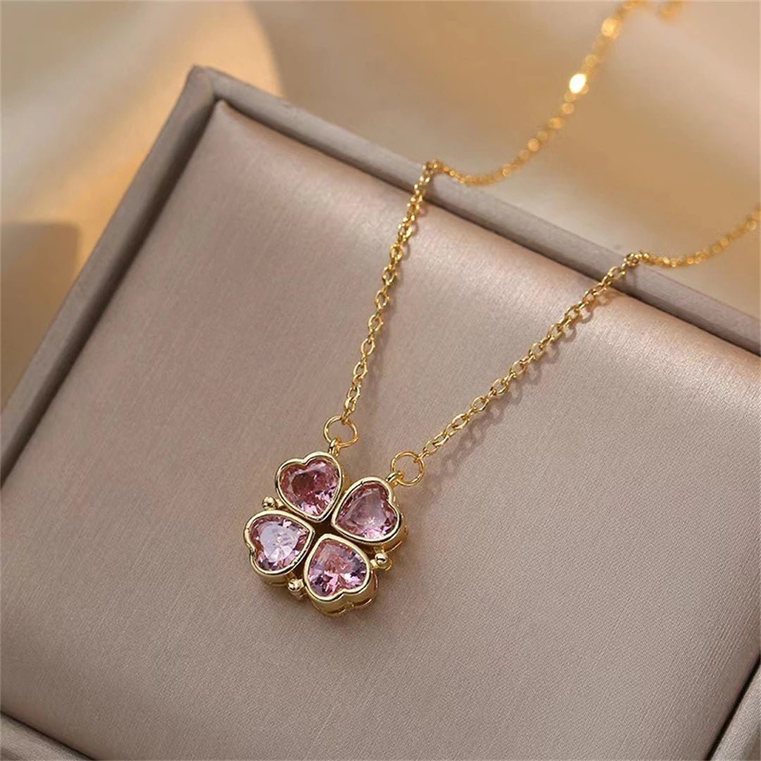 🖤 Collier Rétro Gothique avec Pendentif Trèfle & Cœur 🖤 - deslyshopping