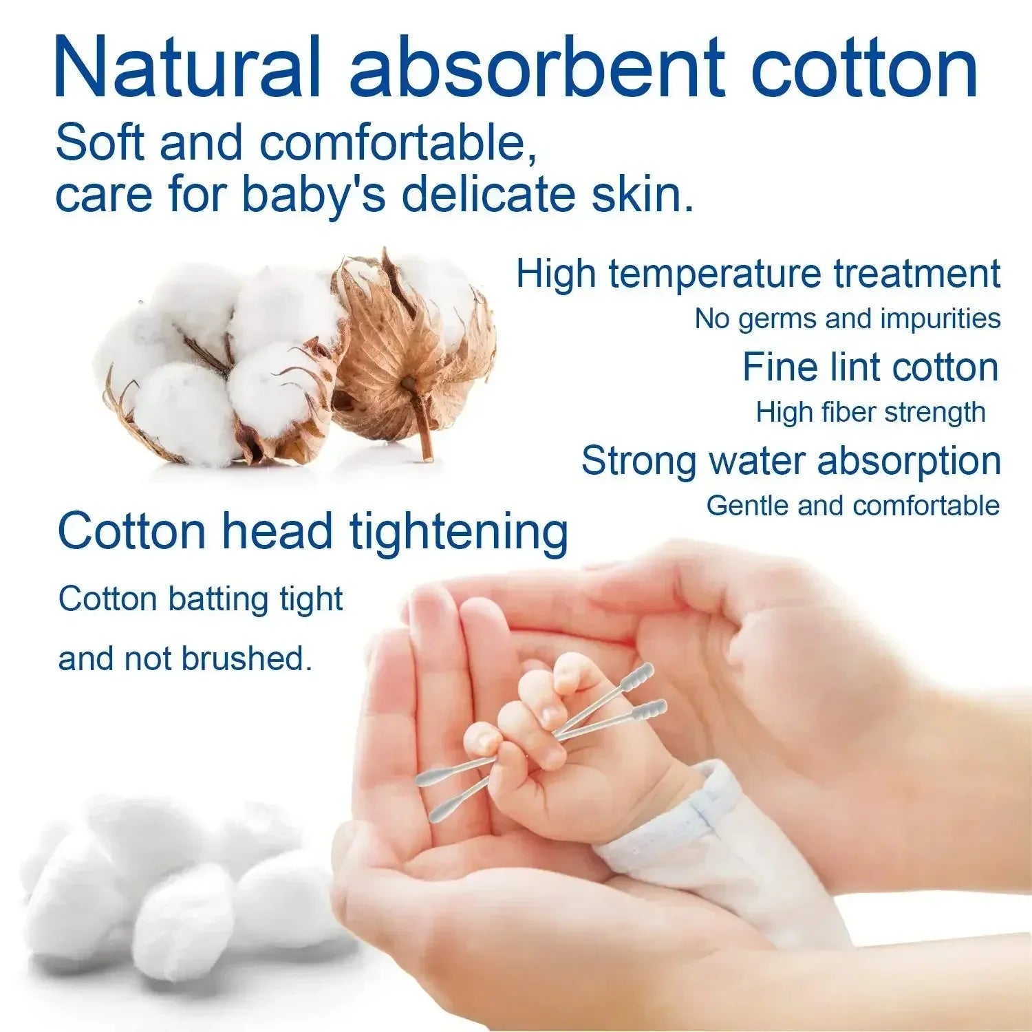 🍼 Cotons - Tiges à Double Extrémité - Lot de 5 (500 pièces) 🍼 - deslyshopping