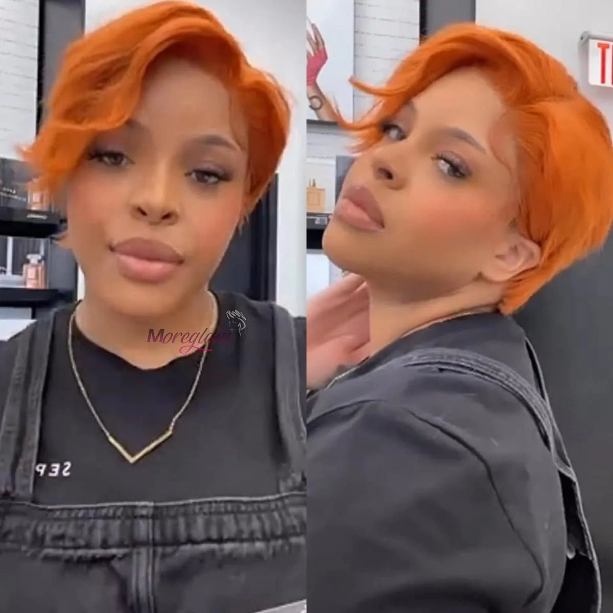 coupe Pixie perruque orange - deslyshopping