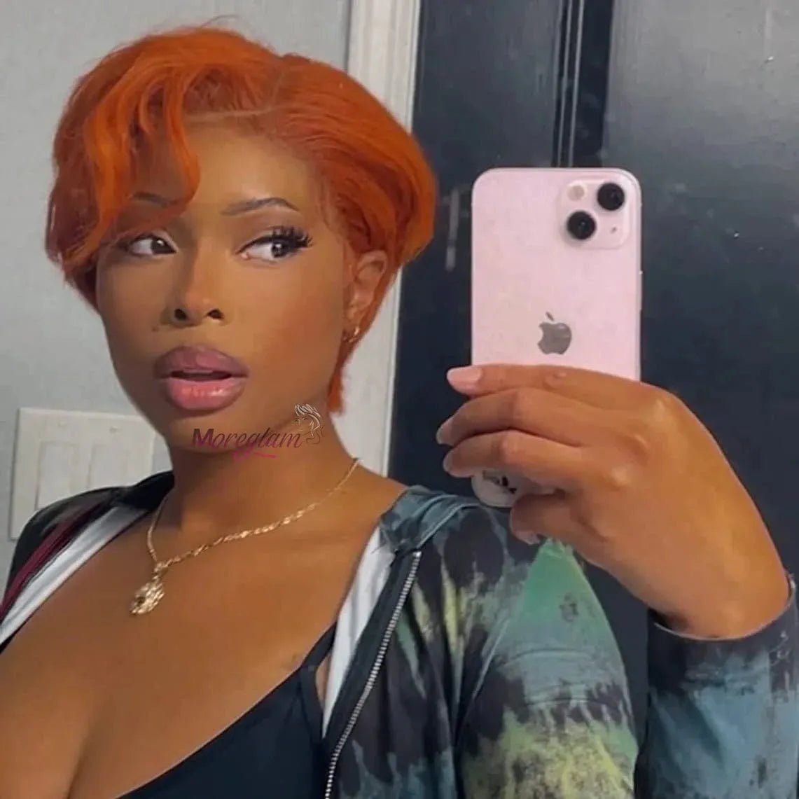 coupe Pixie perruque orange - deslyshopping