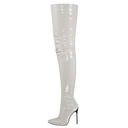 Cuissardes en Cuir Verni – Talons Hauts & Look Glamour - deslyshopping