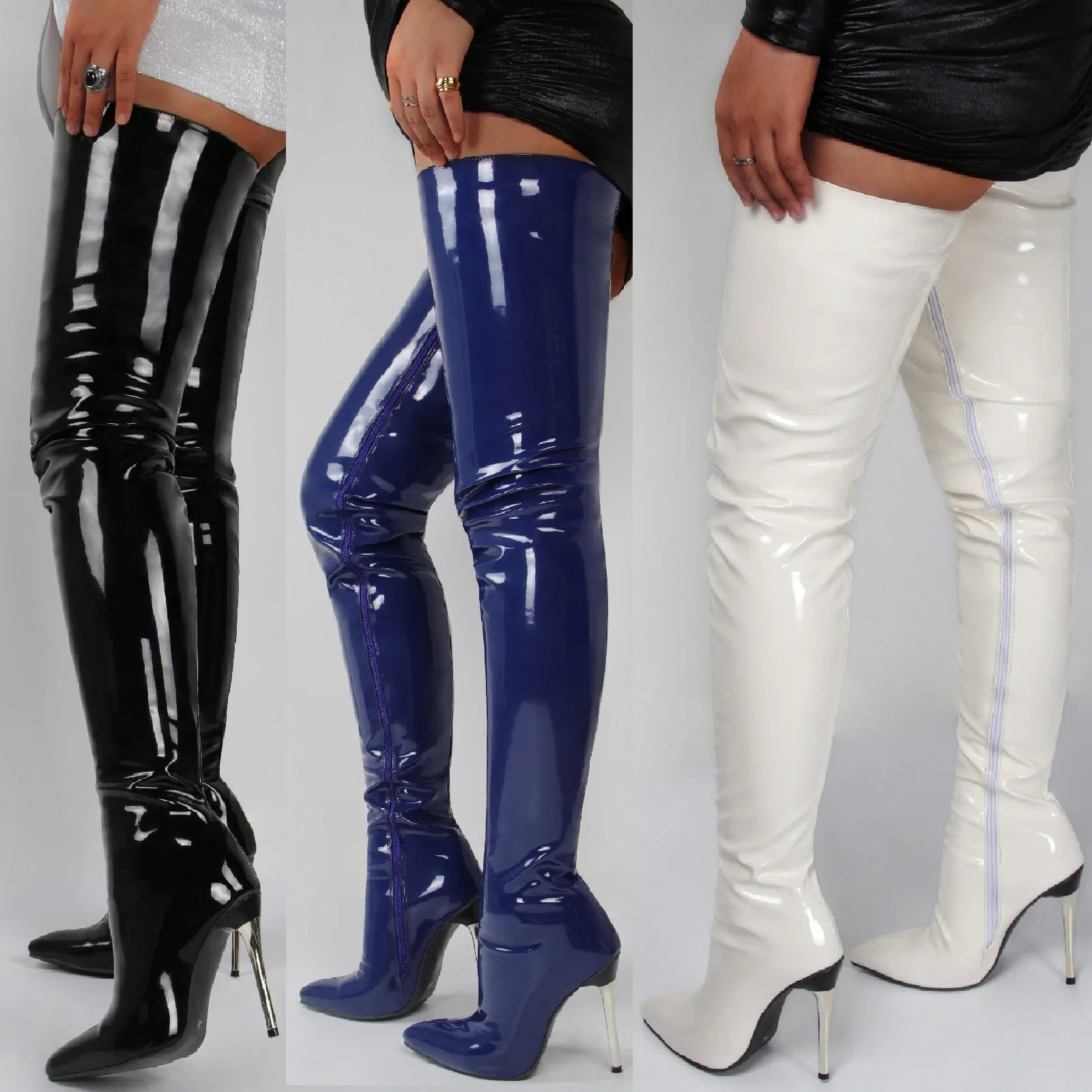 Cuissardes en Cuir Verni – Talons Hauts & Look Glamour - deslyshopping