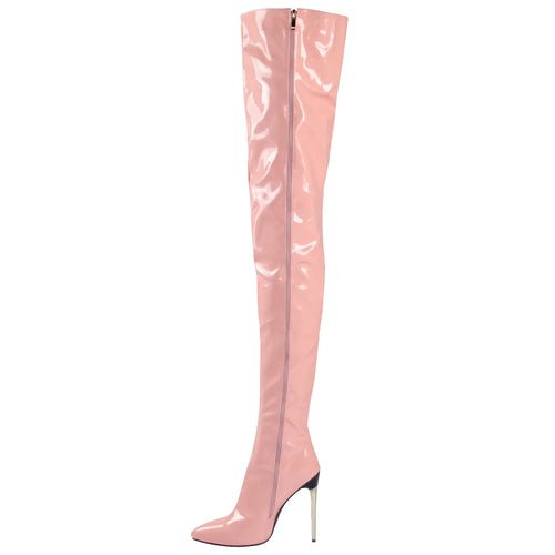 Cuissardes en Cuir Verni – Talons Hauts & Look Glamour - deslyshopping