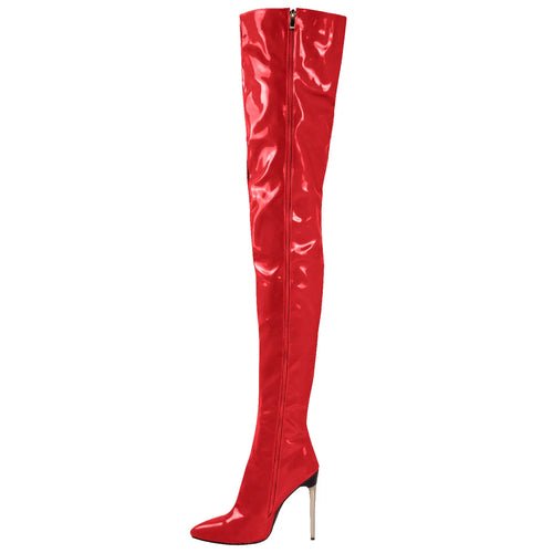 Cuissardes en Cuir Verni – Talons Hauts & Look Glamour - deslyshopping