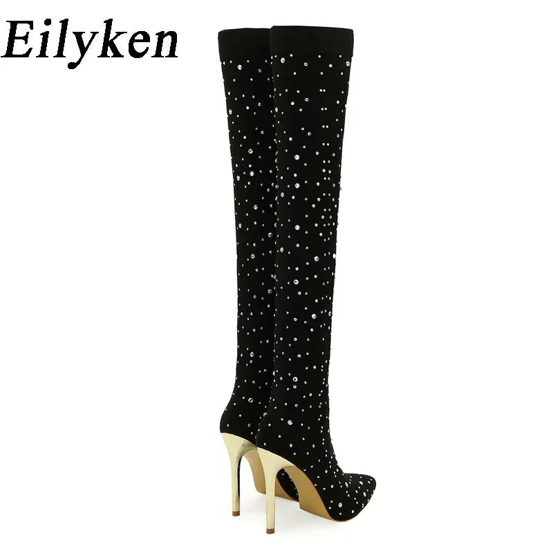 ✨ Eilyken Cuissardes Femme Sexy Runway Cristaux - deslyshopping