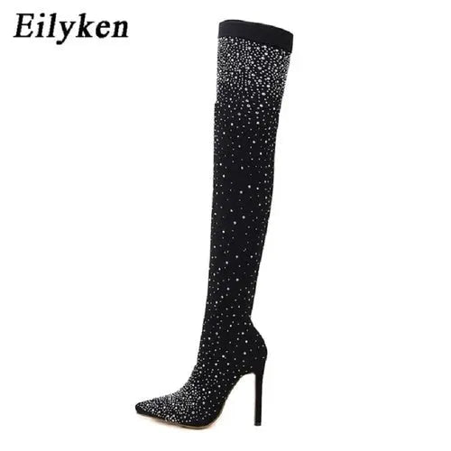 ✨ Eilyken Cuissardes Femme Sexy Runway Cristaux - deslyshopping