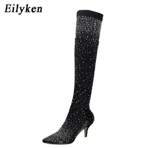 ✨ Eilyken Cuissardes Femme Sexy Runway Cristaux - deslyshopping