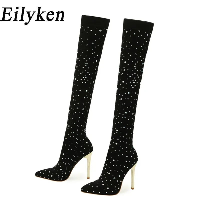 ✨ Eilyken Cuissardes Femme Sexy Runway Cristaux - deslyshopping