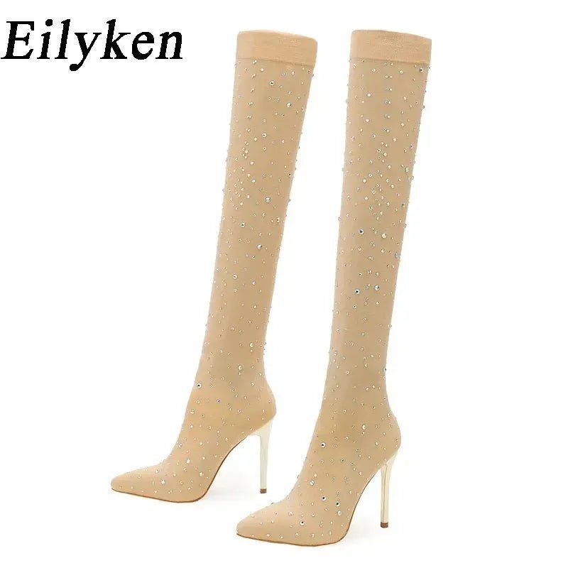 ✨ Eilyken Cuissardes Femme Sexy Runway Cristaux - deslyshopping
