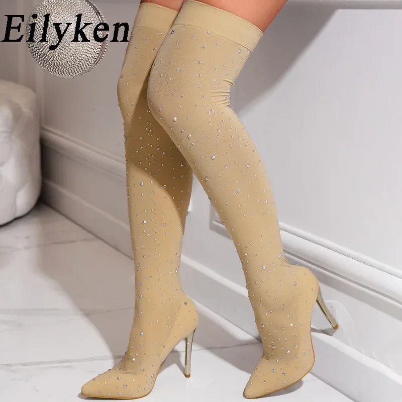 ✨ Eilyken Cuissardes Femme Sexy Runway Cristaux - deslyshopping