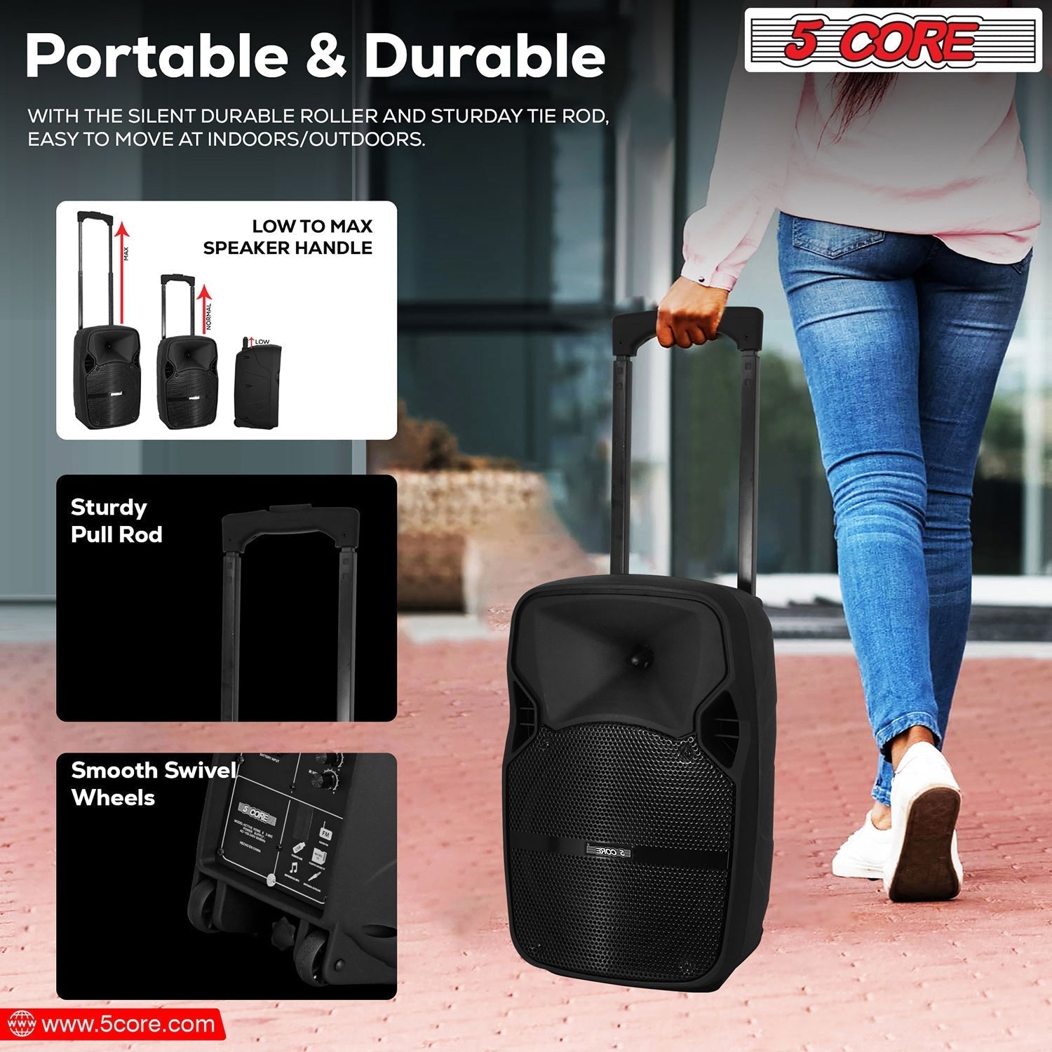 🎶 Enceinte Portable Bluetooth PA 5Core 10 Pouces - deslyshopping