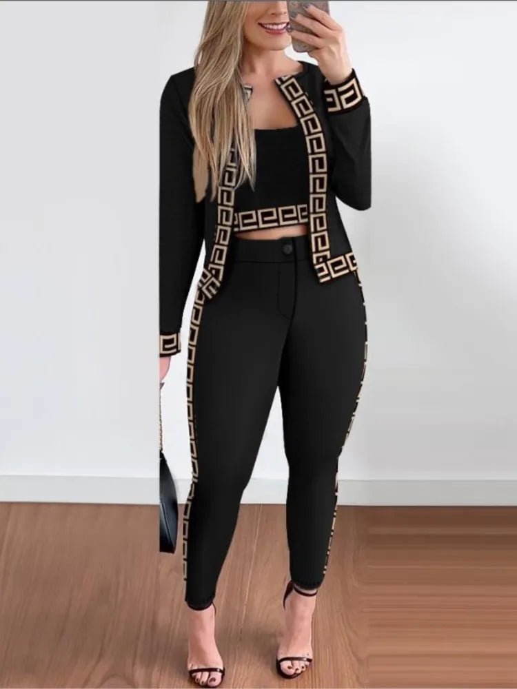 Ensemble Femme 3 Pièces Imprimé – Streetwear Tendance - deslyshopping