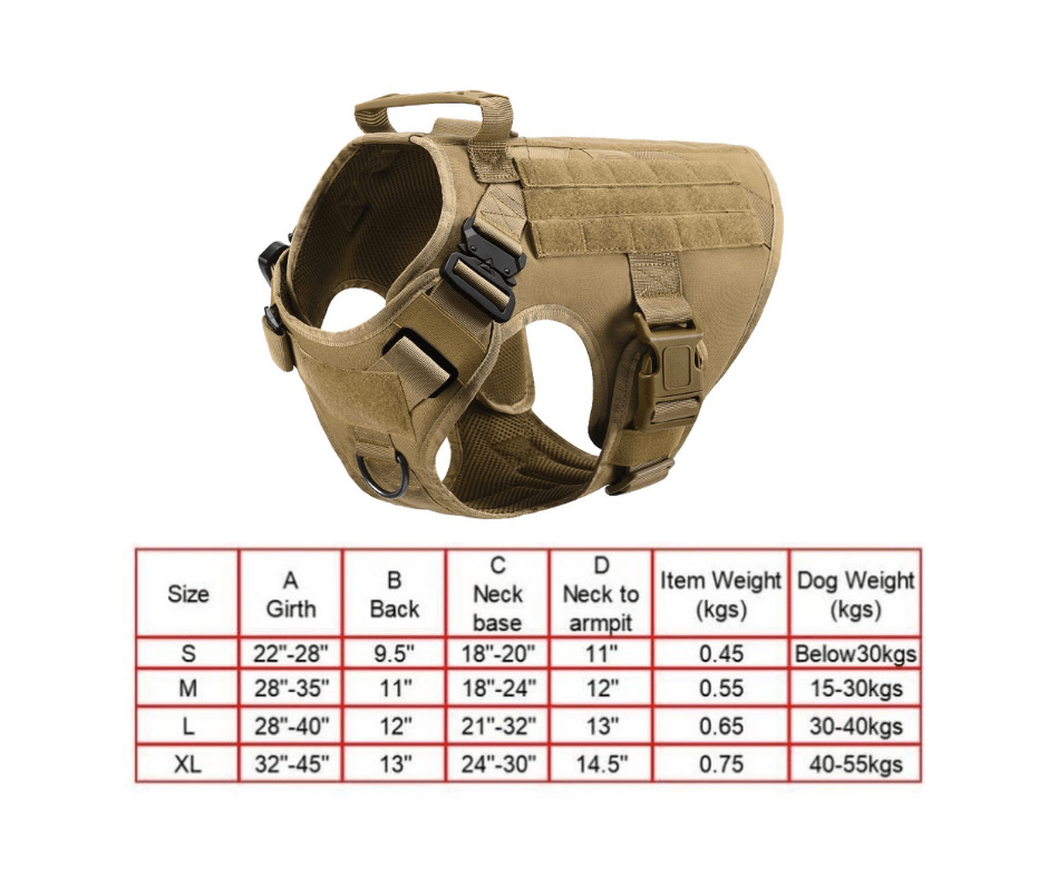 🐾 Ensemble Harnais et Laisse Tactique Militaire pour Chien - deslyshopping