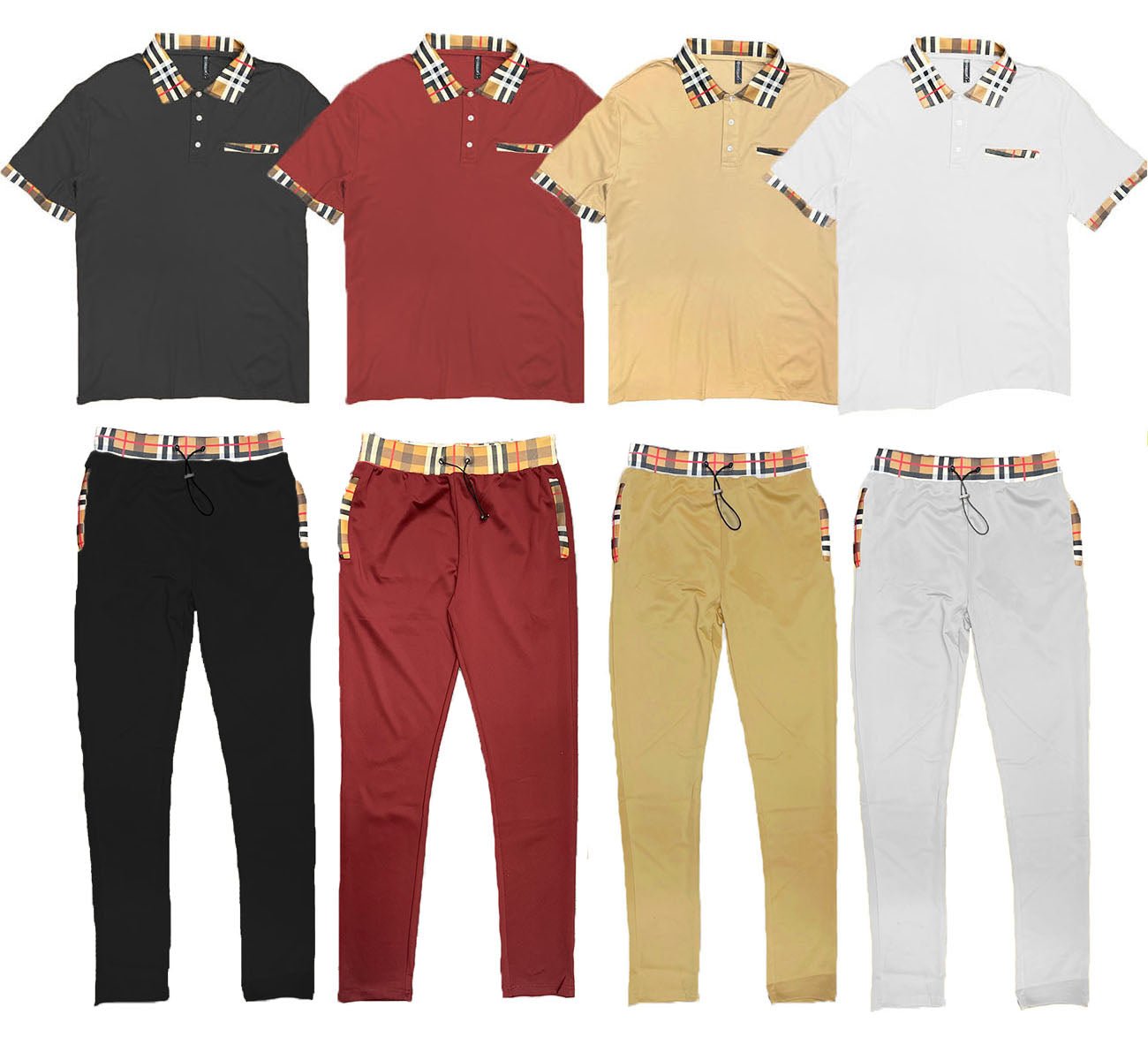Ensemble polo et pantalon à carreaux - deslyshopping