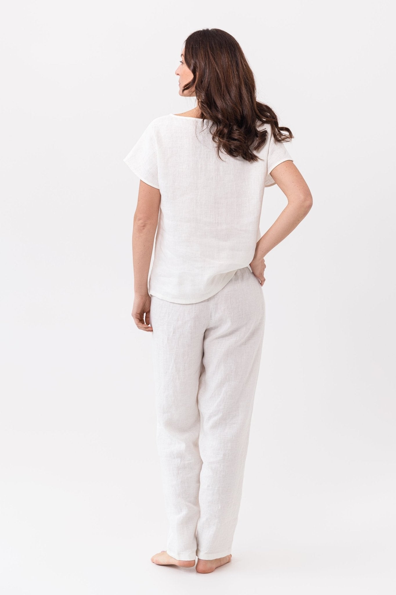 Ensemble pyjama en lin blanc - deslyshopping