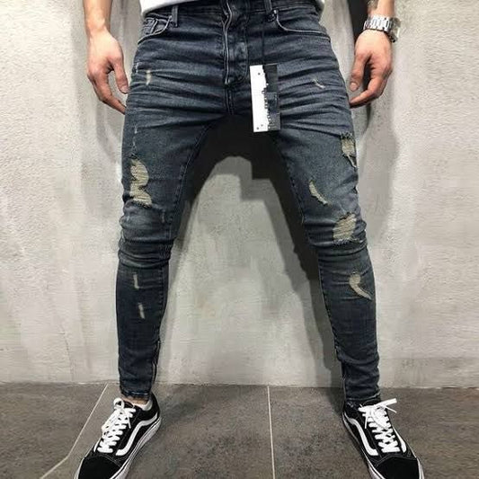 Jean Skinny Déchiré Extensible – Denim Élastique & Look Usé - deslyshopping
